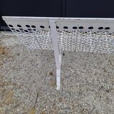 Garden bench in iron and perforated sheet metal