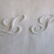 8 embroidered antique damask-monogrammed towels:81x68cm