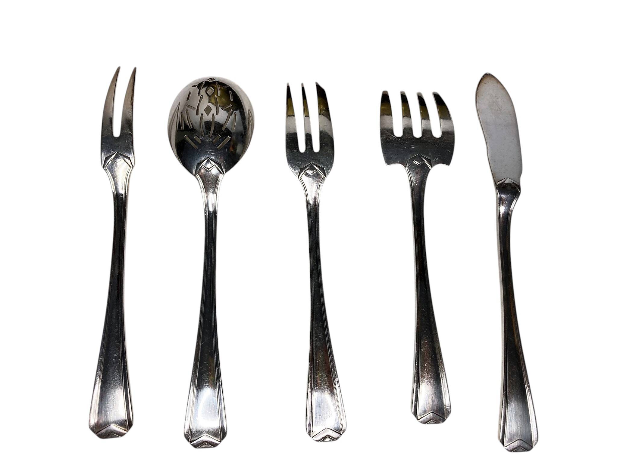 Tableware, silver-plated metal confectionery service by Christofle circa 1940.