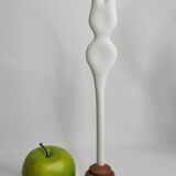 Biomorphic-inspired sculpture, on an industrial wooden base, 35 cm