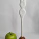 Biomorphic-inspired sculpture, on an industrial wooden base, 35 cm