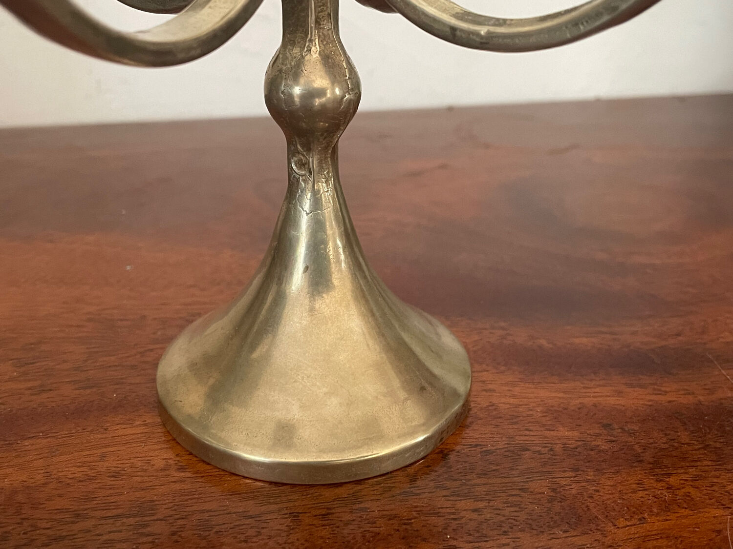 Brutalist solid brass candlestick