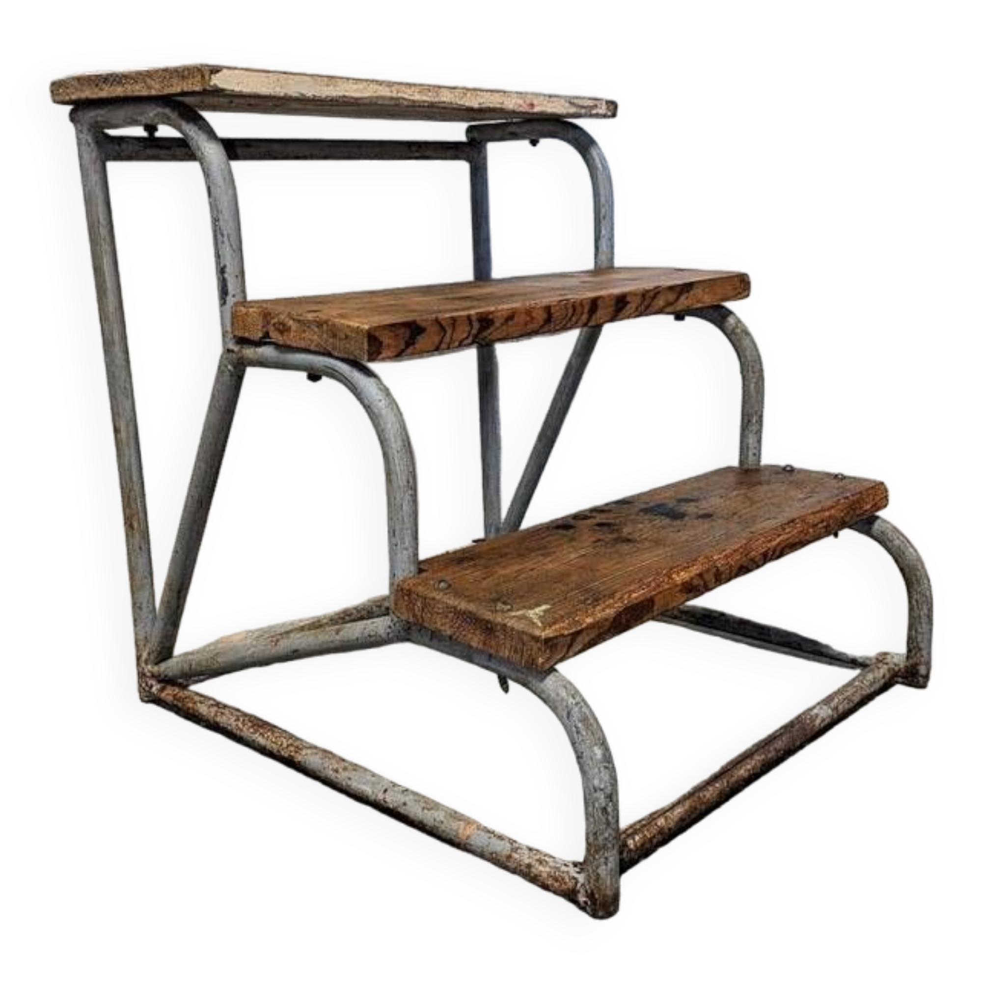 Metal and wood stepladder