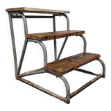 Metal and wood stepladder