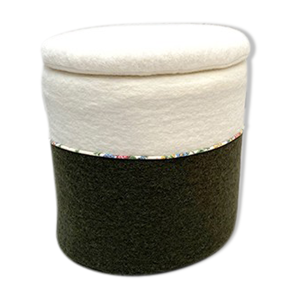 tabouret coffre laine