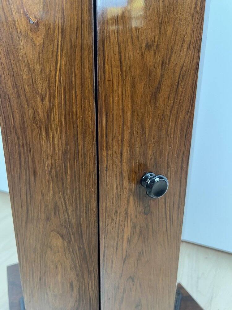 Biedermeier Drum Cabinet in Walnut Veneer & Marble, France, 1830s