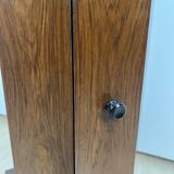 Biedermeier Drum Cabinet in Walnut Veneer & Marble, France, 1830s