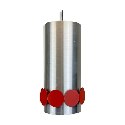 Suspension Doria du milieu du siècle disques en aluminium et rouges