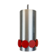 Rare mid century DORIA hanging lamp, Aluminium & red discs
