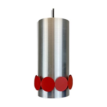 Suspension Doria du milieu du siècle disques en aluminium et rouges