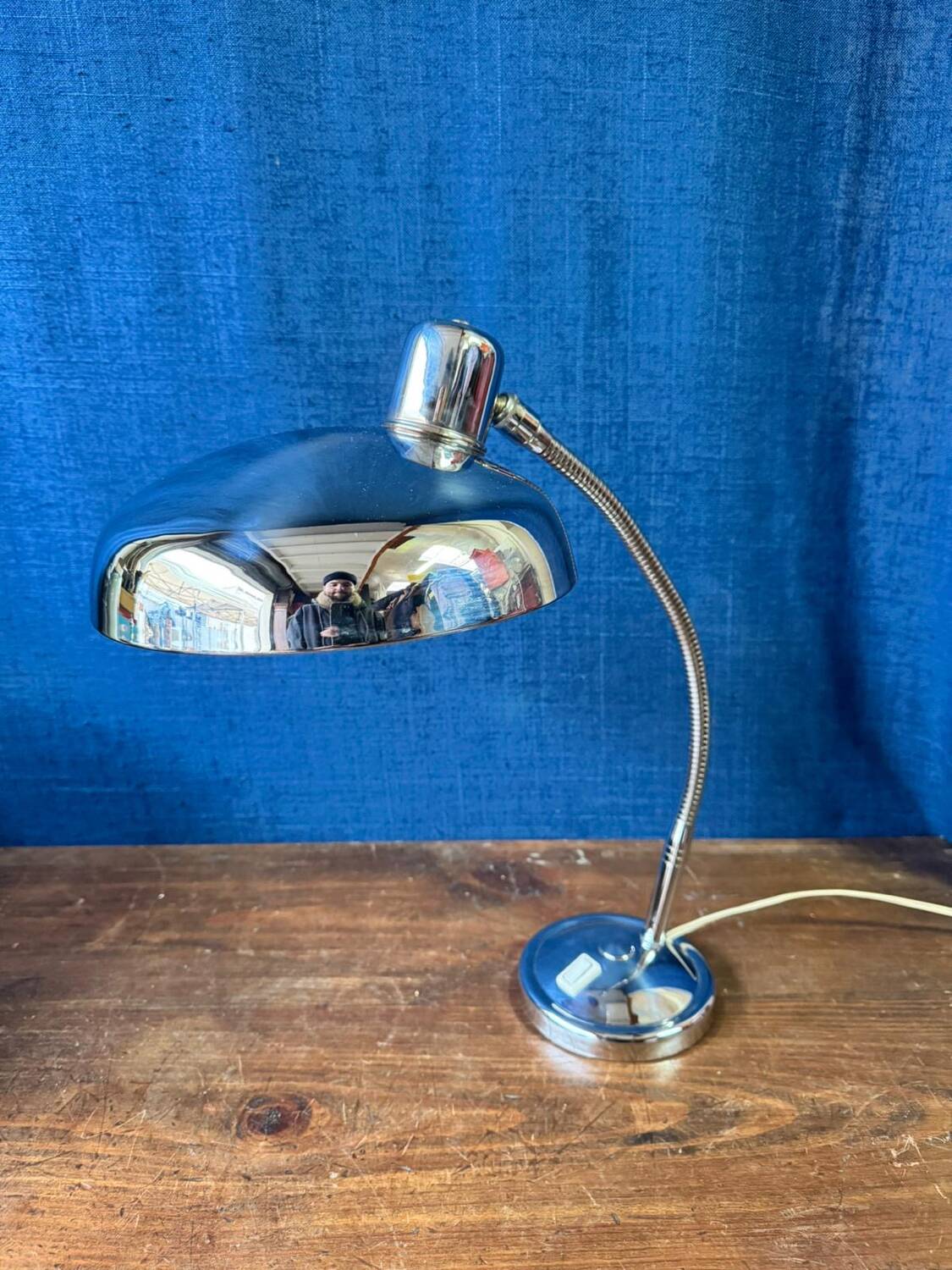 Vintage chrome desk lamp by Giovanni Michelucci for Lariolux