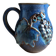 Vintage Blue Stoneware Jug with Grape Cluster Pattern, Ceramic Vase