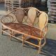 Rattan bench and cannage, vintage