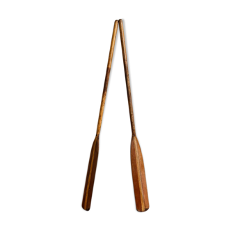 Ancienne paire de rames en bois