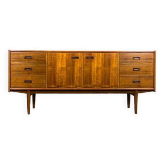 Restored Walnut Sideboard From Bydgoskie Furniture Factory, 1960s