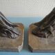 pair of art deco greyhound bookends bronze marble antique pair of bookends