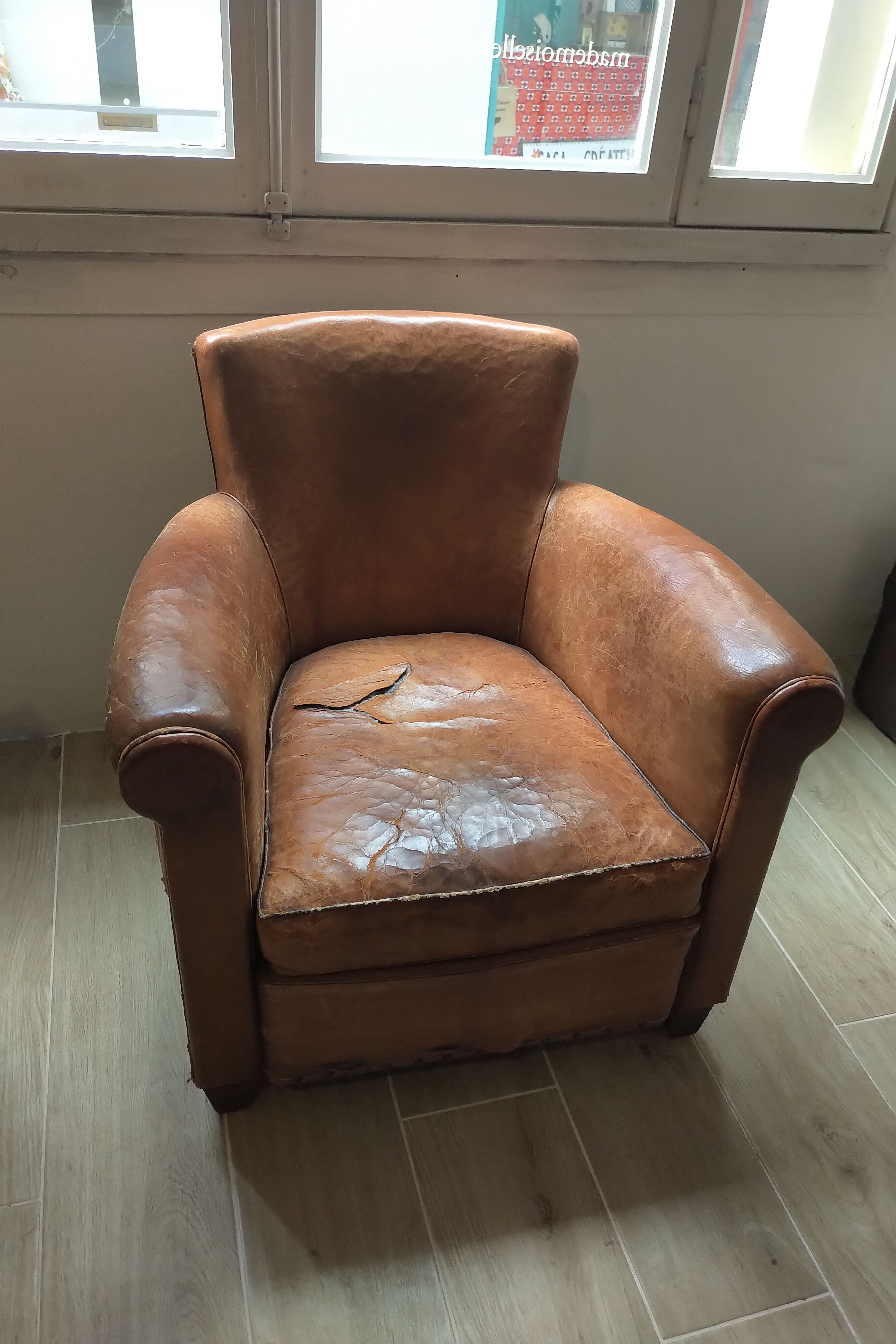 Fauteuil club en cuir