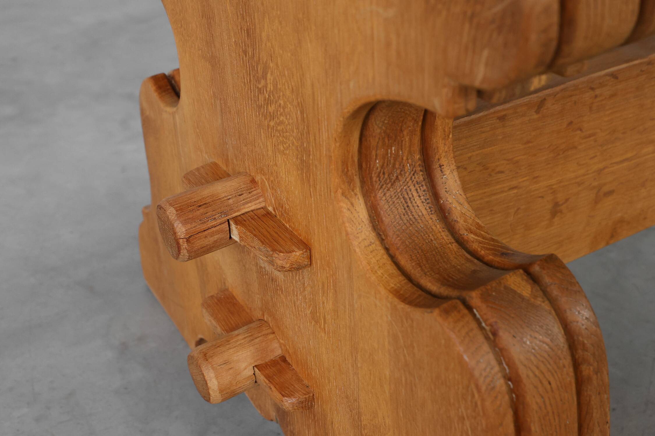 Mid‑20th‑Century Rustic Oak Dining Table, France 1960s