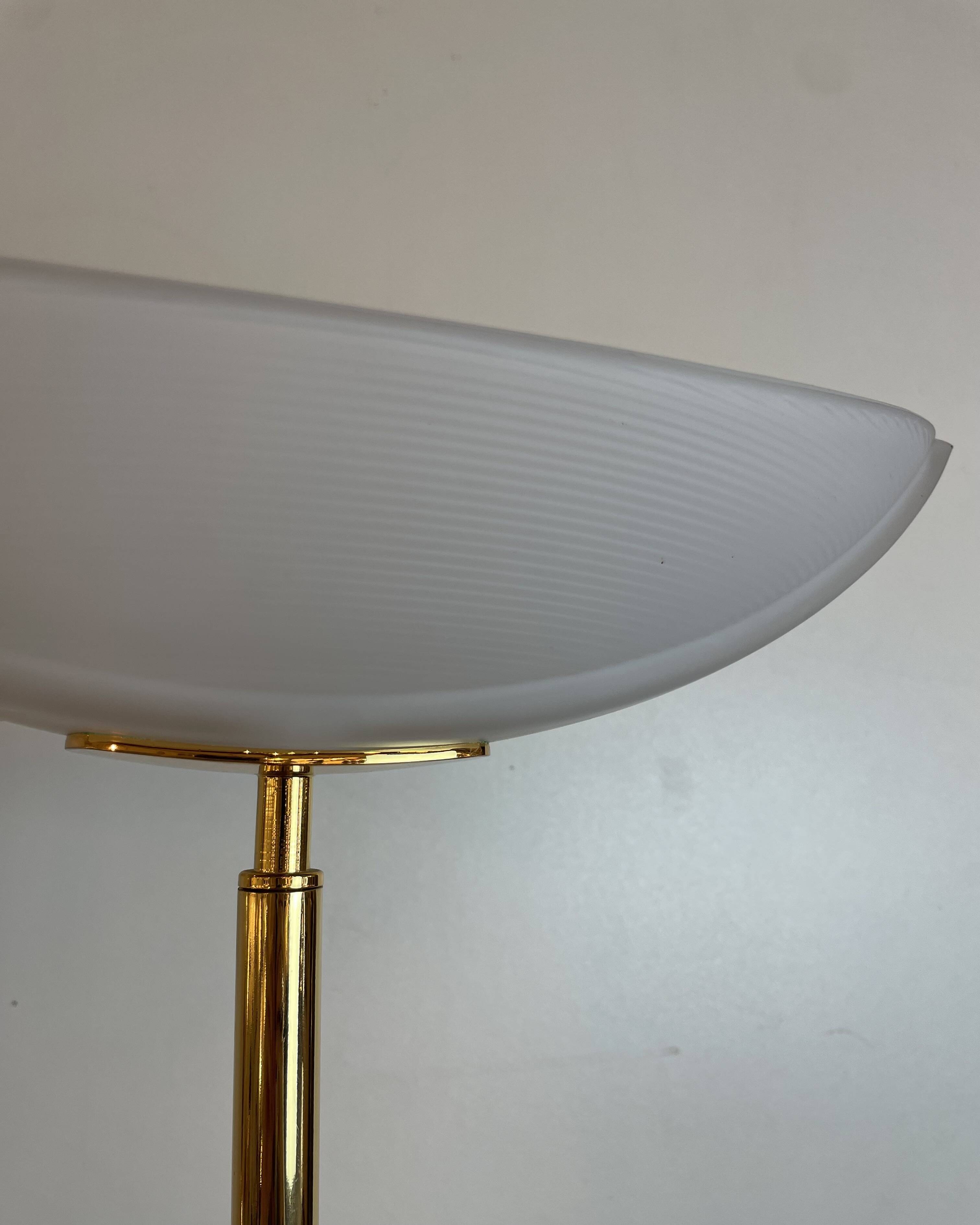 Brass & Opaline Floor Lamp by Milan, Spain, 1980s