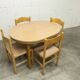 Modernist convertible oval table set and 4 matching chairs 1990