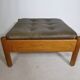 Repose-pieds danois en teck avec coussin en cuir, années 1970