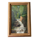 Tableau  XIXème paysage huile sur bois