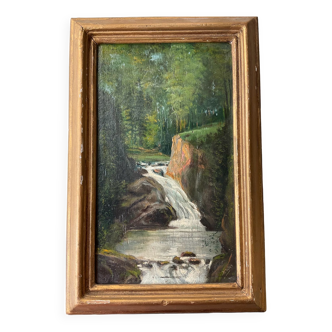 Tableau  XIXème paysage huile sur bois