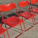 Set 5 vintage TED folding chairs IKEA red 1980s Nield Gammelgaard