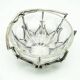 Sugar bowl, postmodernism, glass, silver-plated brass, HEFRA, Poland, 1970s