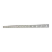 Wall-mounted aluminium coat rack of 225 cm with 16 double hooks, 1960s.