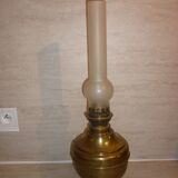 Old electrified brass kerosene lamp
