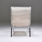 Post-modern pair of easy chairs in chrome and plastic wire - 1960s