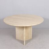 Italian travertine dining table, 1970s