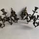 Antique patinated bronze wall sconce – 4 light arms, 19th century