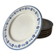 6 flat antique plates in blue white earthenware