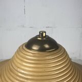Lampe de table en laiton et rotin en roseau, Italie 1970