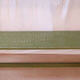 Old Burmese teak bench with original green patina
