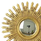 Large Gold Sun Mirror Sunburst Resine Convex 56cm