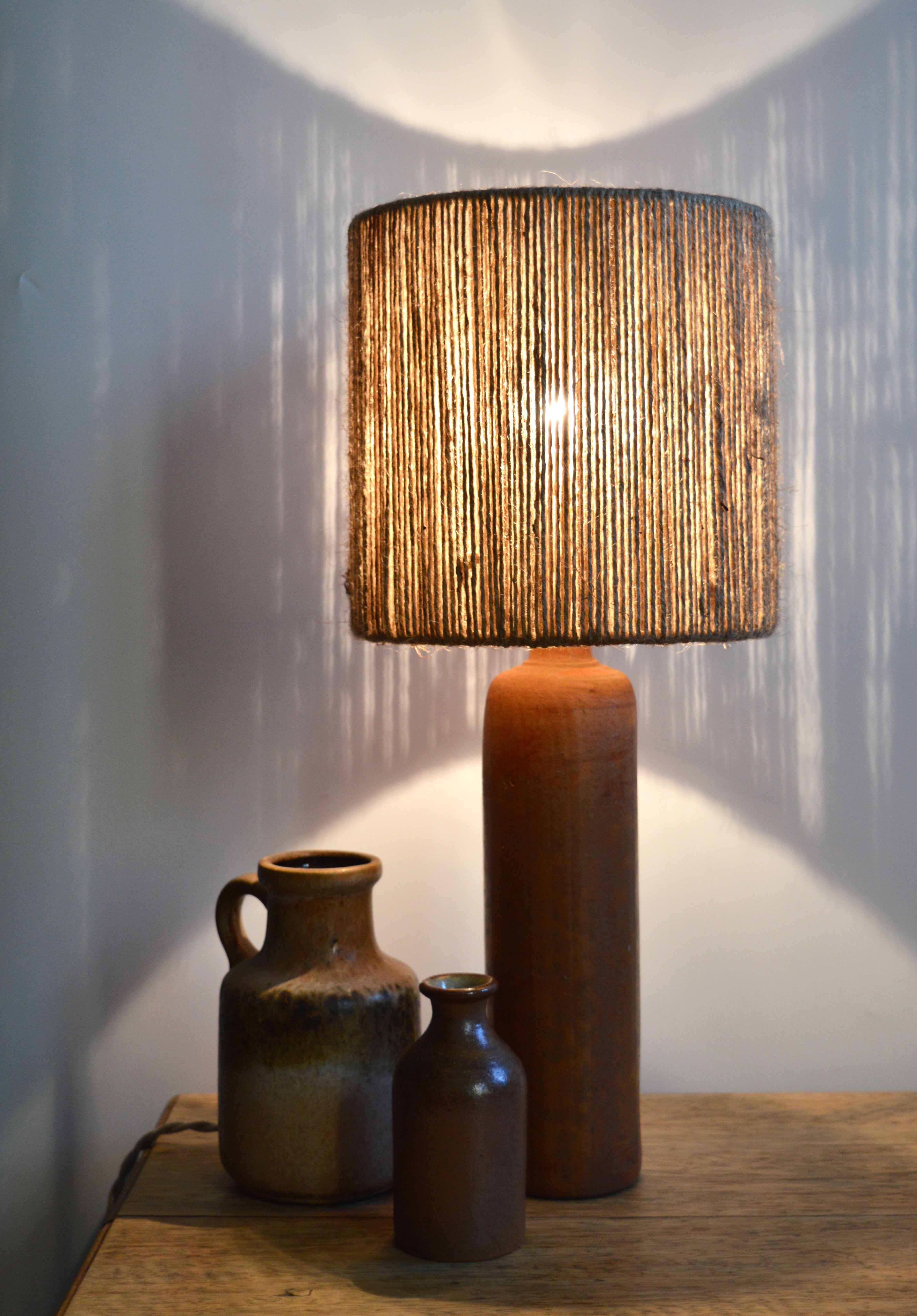 Rope and sandstone lamp