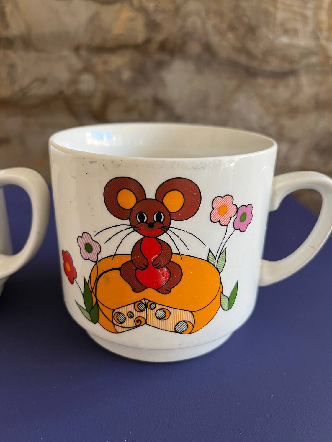 Monopoly ceramic cat/mouse mug duo