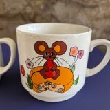 Monopoly ceramic cat/mouse mug duo