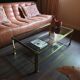 Vintage brass and glass coffee table, Italian, 70s Hollywood Regency style