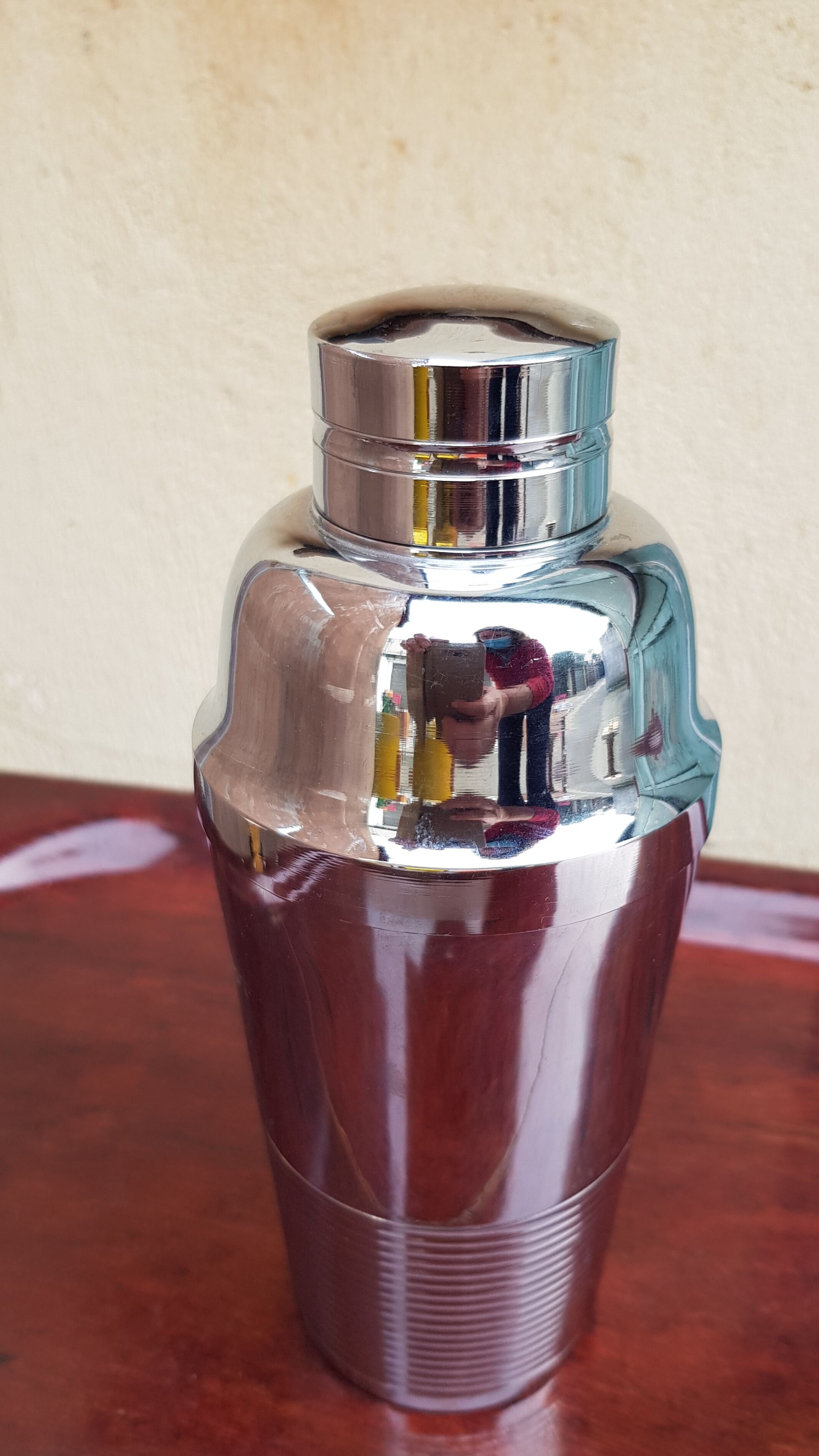 Old silver metal shaker