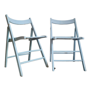 Paires de chaises pliantes - bleu
