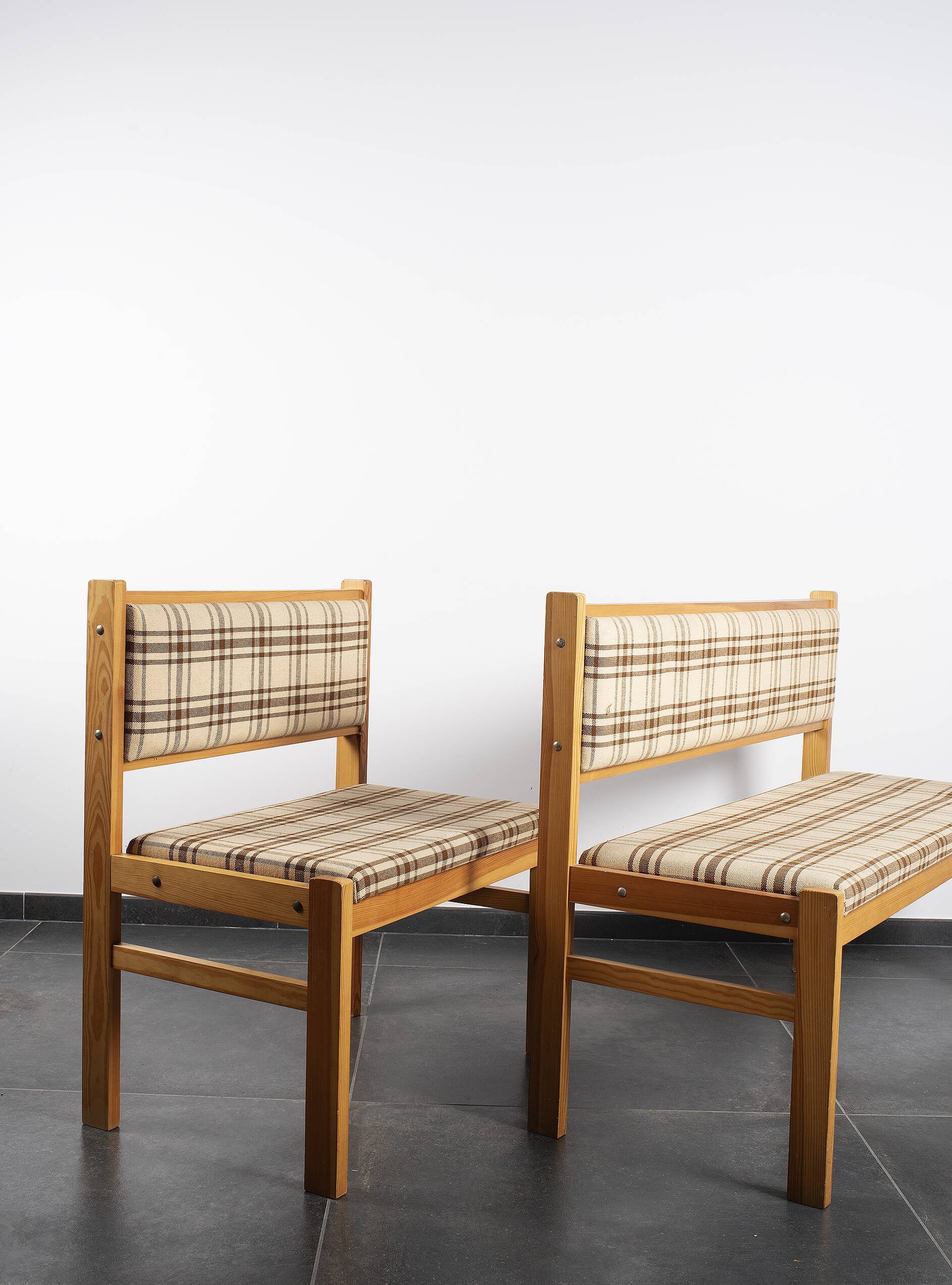 Pair of benches, corner benches, vintage