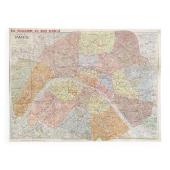 Carte vintage Paris et ses quartiers 1970