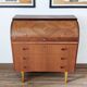 Bureau secrétaire à cylindre teck midcentury