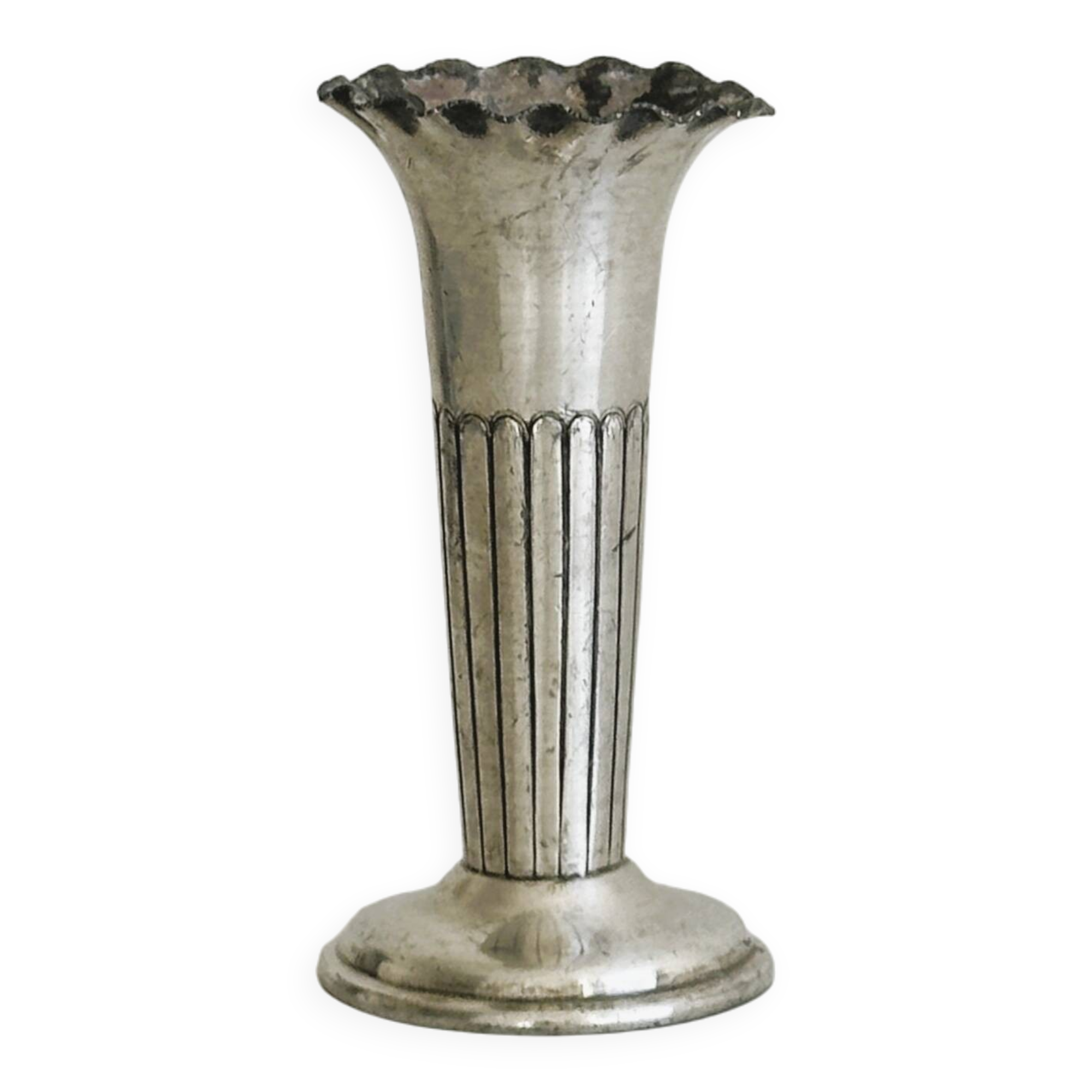 Small vintage soliflore in patinated light metal