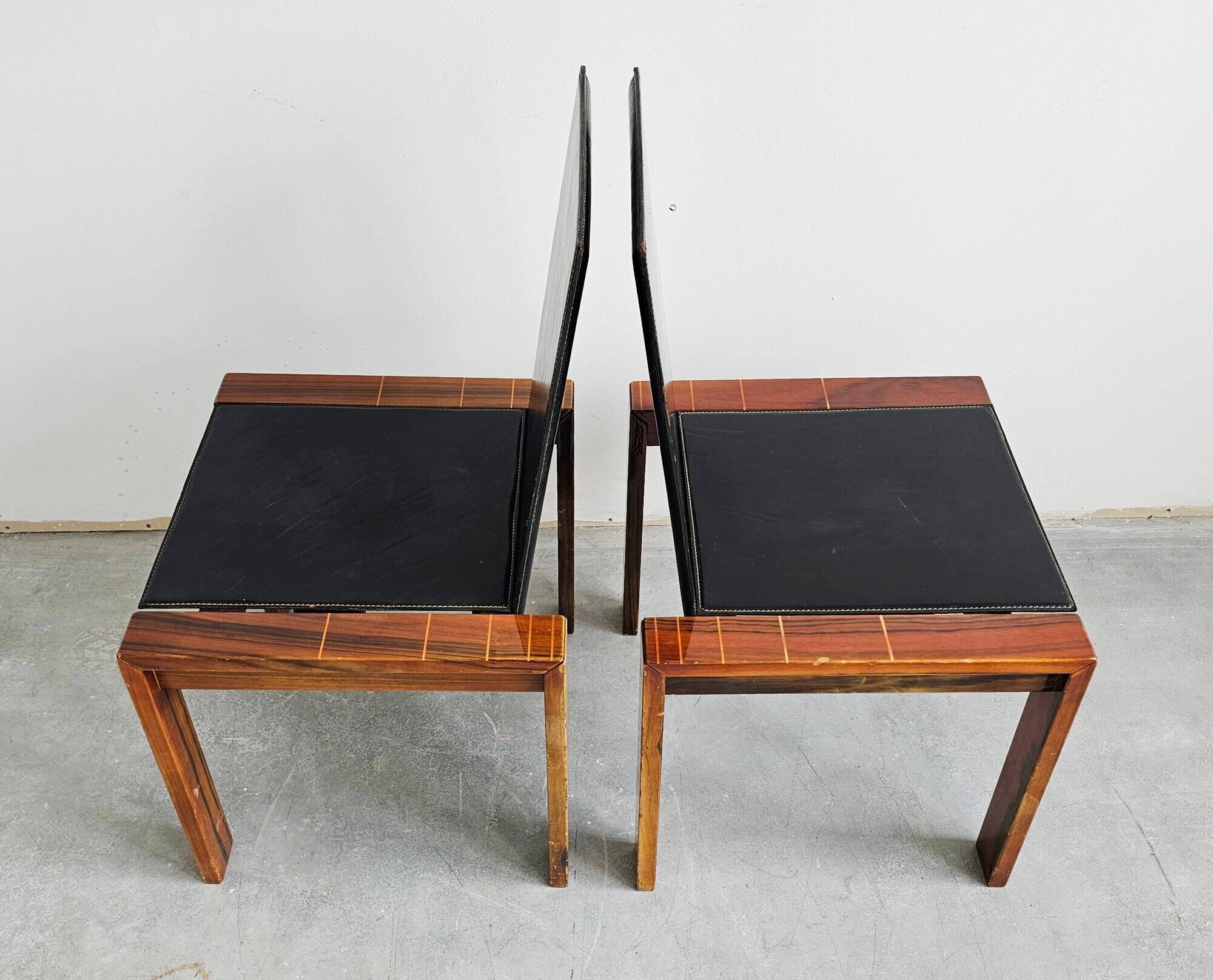 Set of 4 Mid Century dining chairs in rosewood style Afra and Tobia Scarpa.