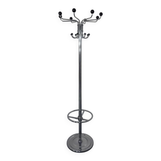 French chrome-plated steel tubular coat rack, 1940s